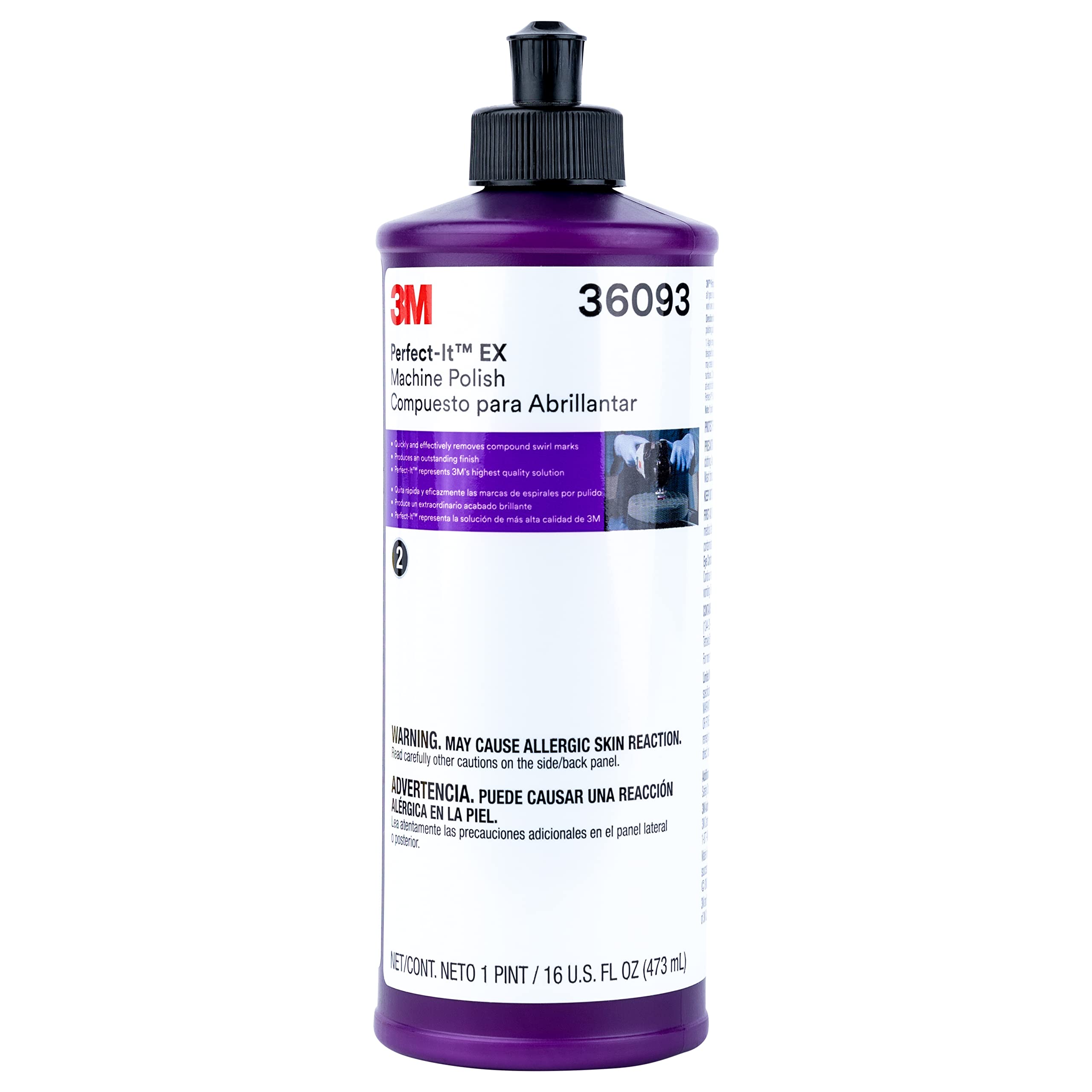 3M machine polishing compound bottle for reducing swirl marks during detailing