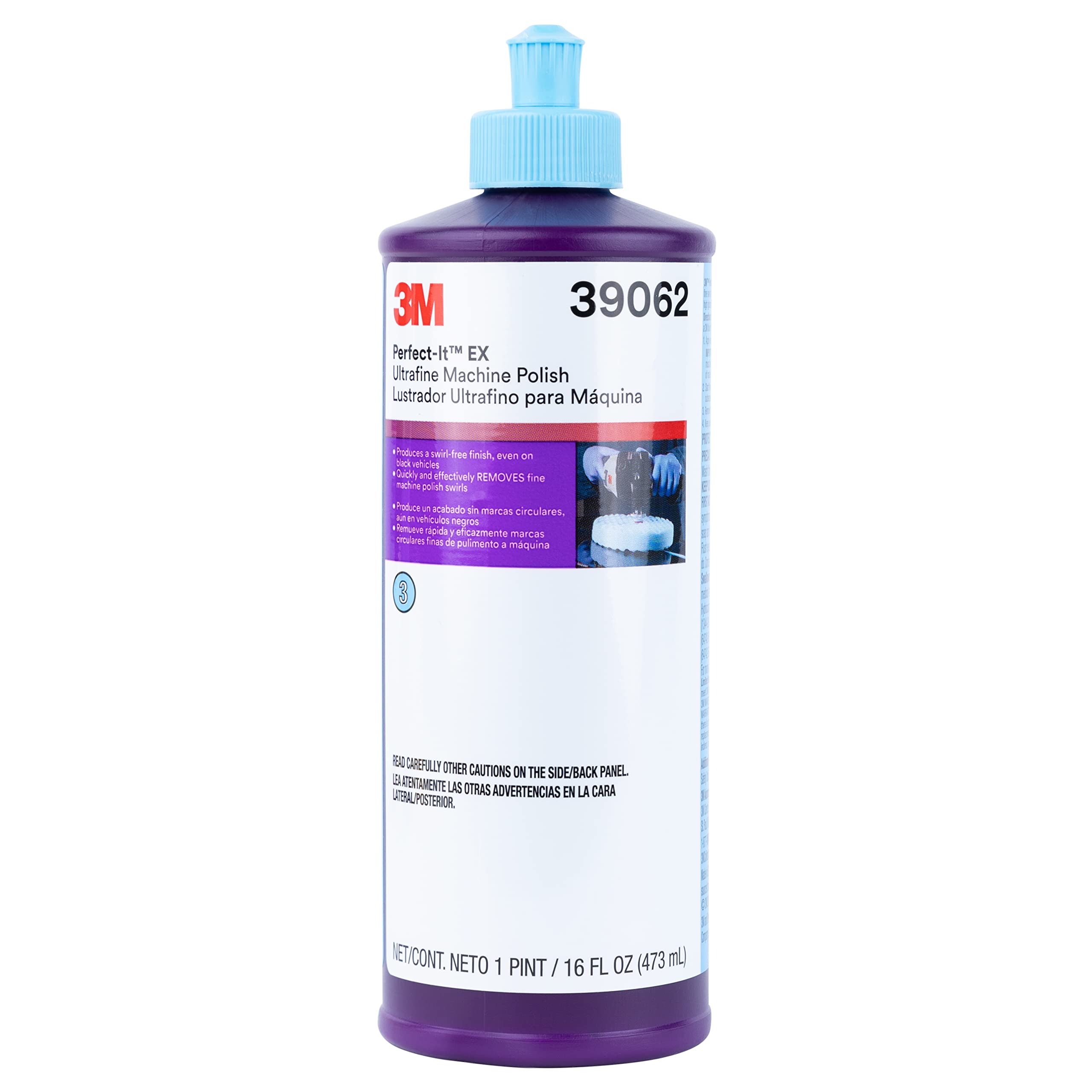 3M ultrafine machine polish bottle for swirl-free finish on dark cars