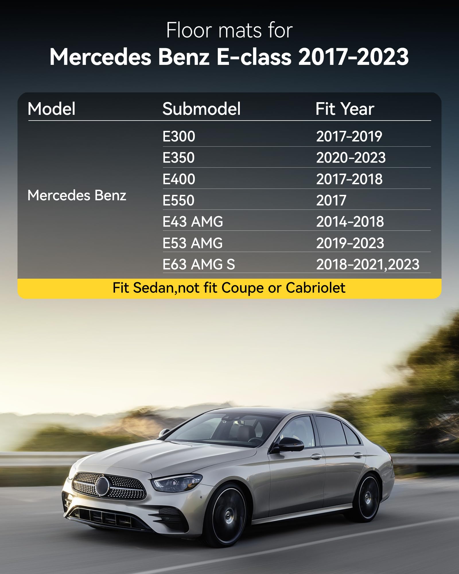 3W E-Class mats showing all-weather waterproof protection in action