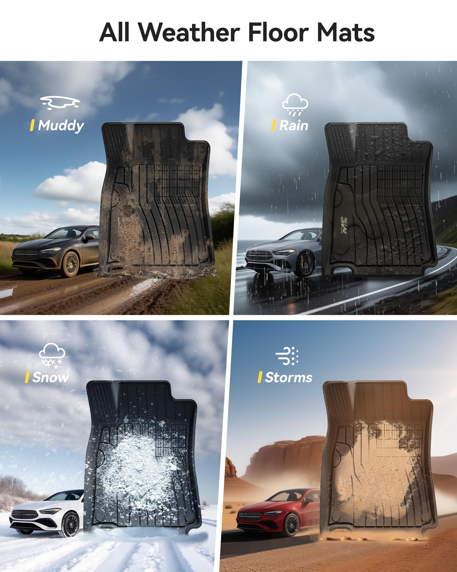 3W Mercedes floor mat warranty label indicates limited lifetime warranty