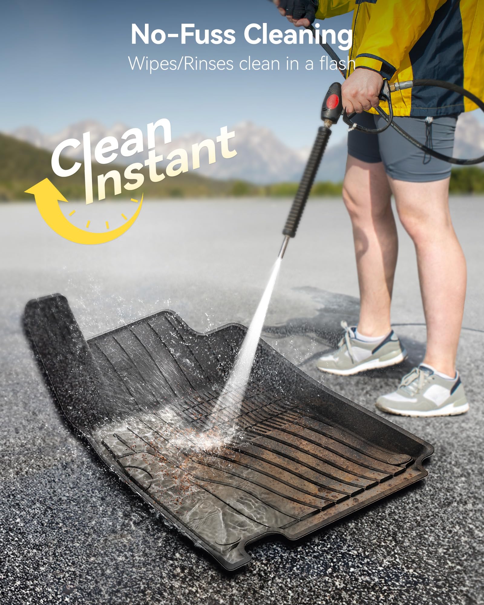 3W Mercedes GLA rear floor mat keeps interior clean in wet weather