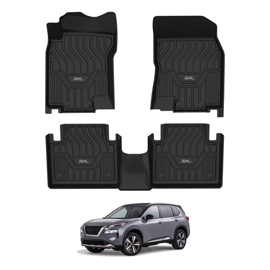 3W Nissan Rogue edge-to-edge floor mats provide full coverage