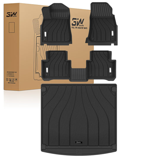 3W Porsche Cayenne floor mats full set with custom fit and all-weather protection.