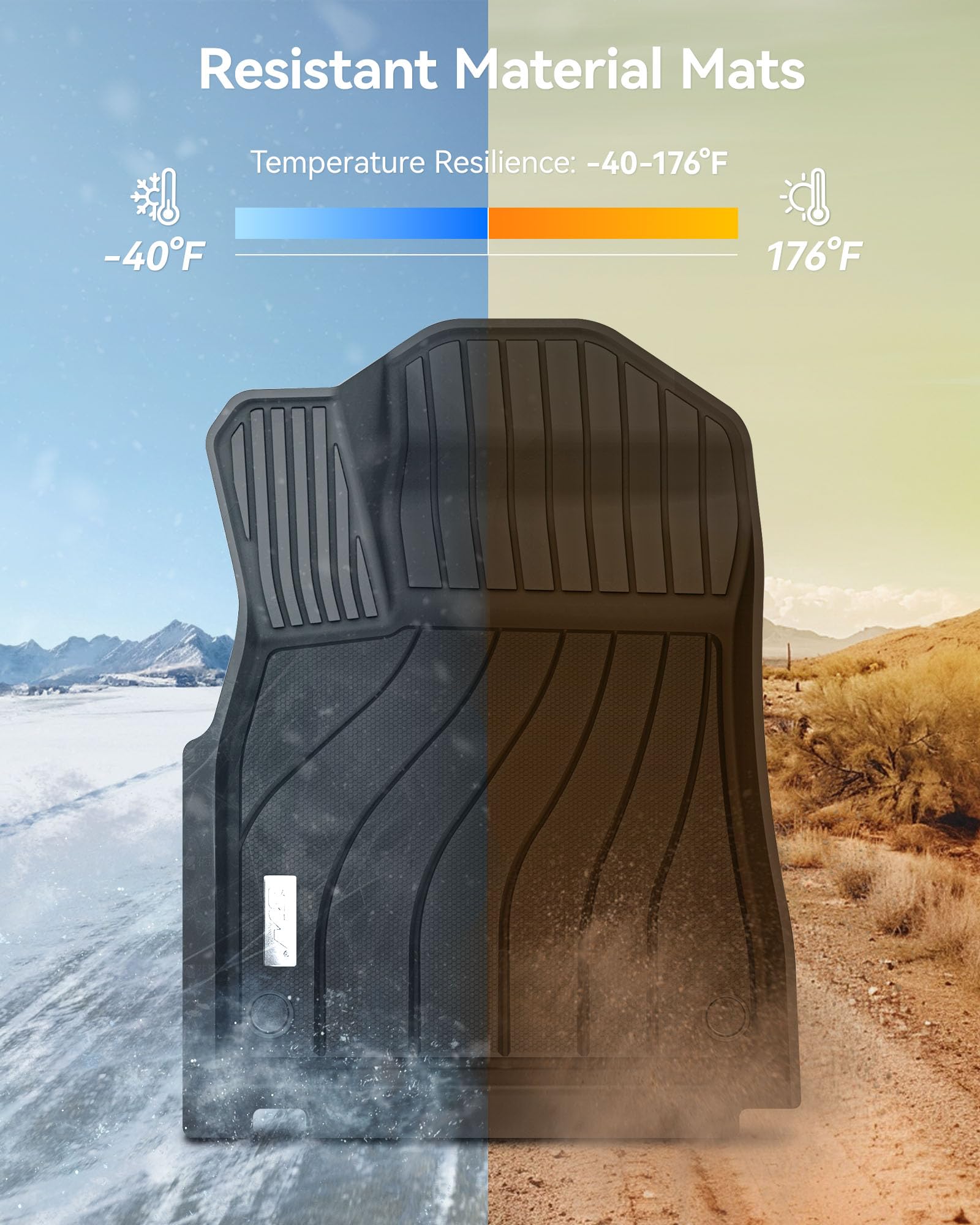 3W Porsche Cayenne floor mats with raised edge contain debris and prevent seepage.