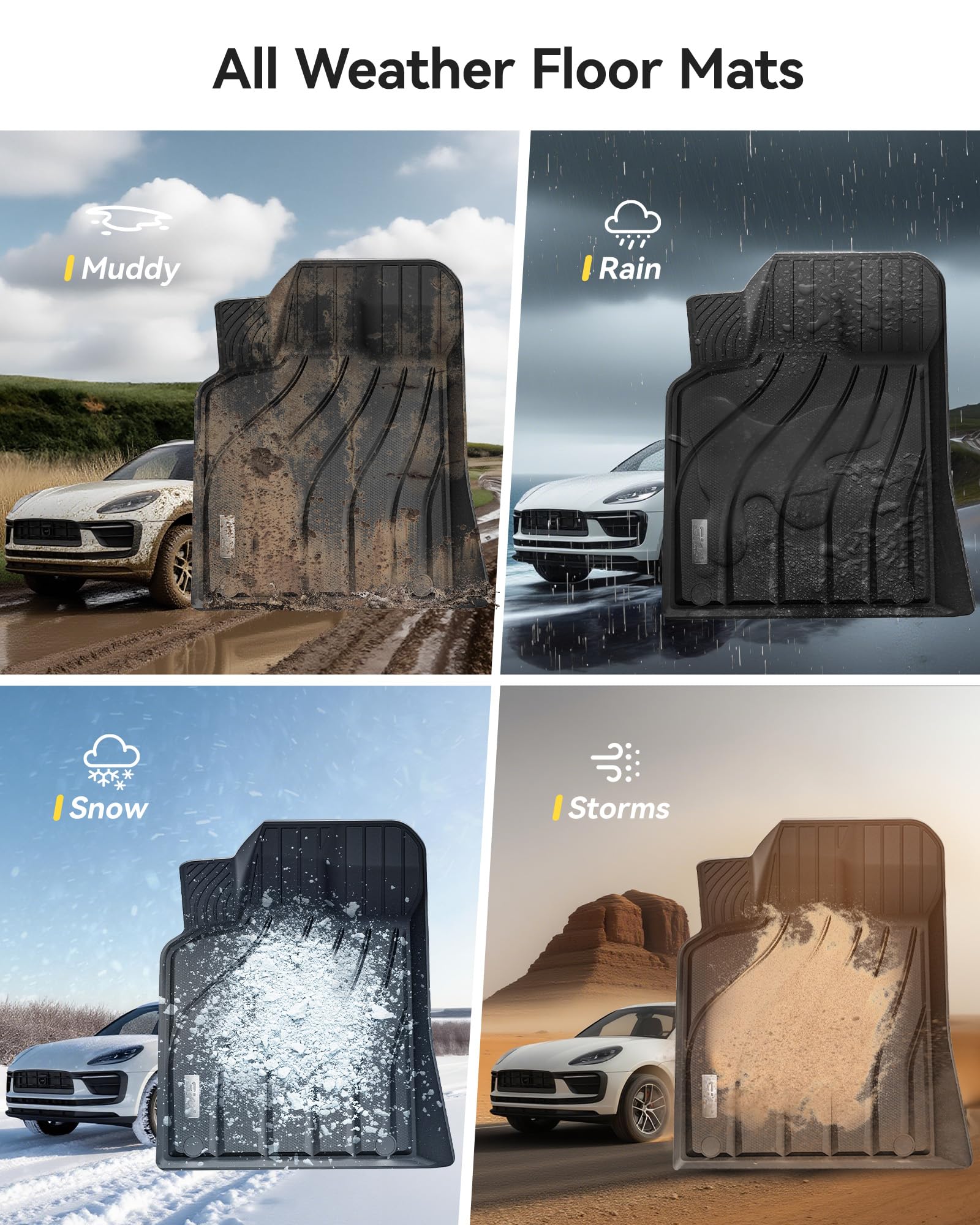 3W Porsche Macan cargo liner trunk protects cargo area from moisture.