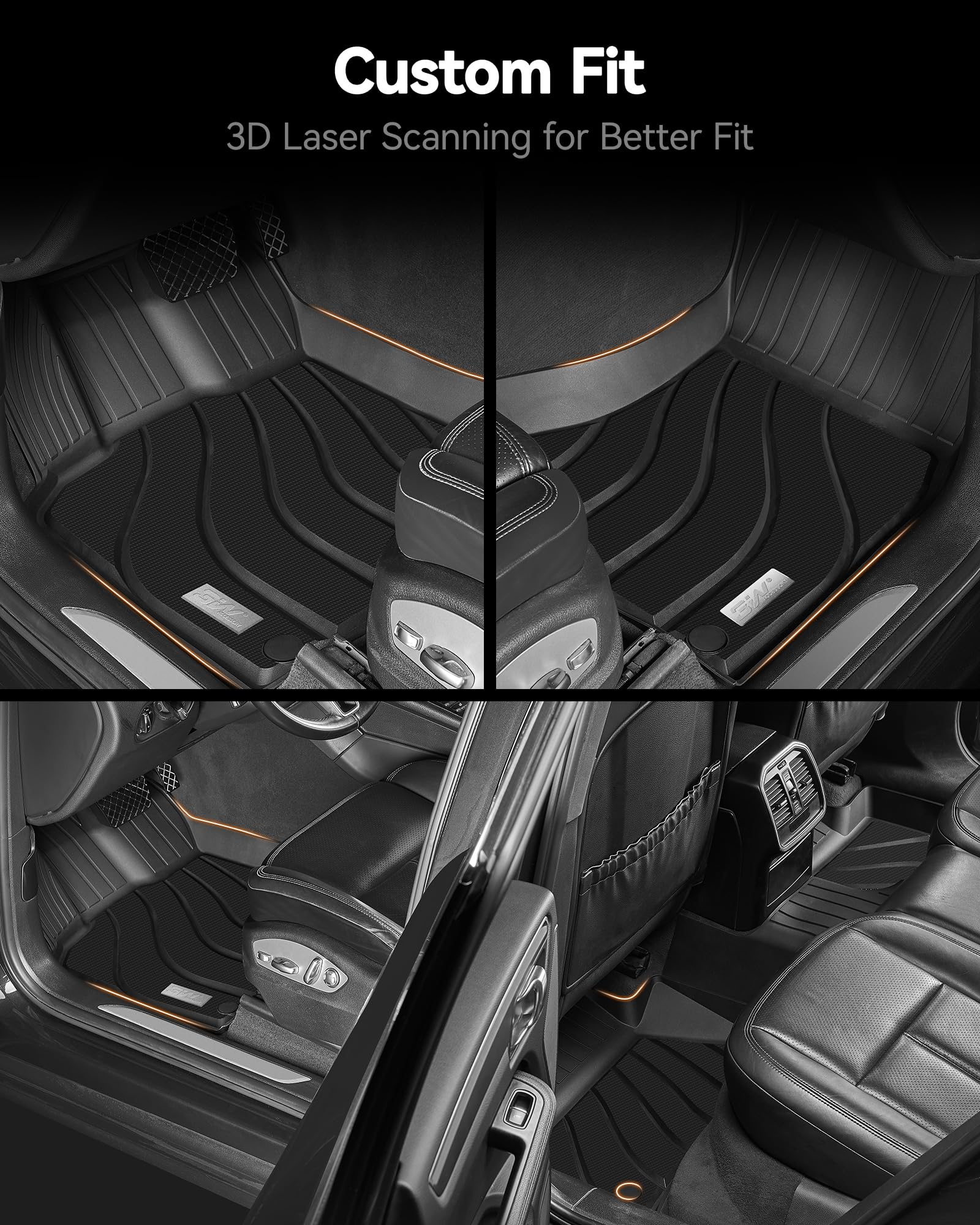 3W Porsche Macan floor mat anti-slip texture stays in place during entry and exit.