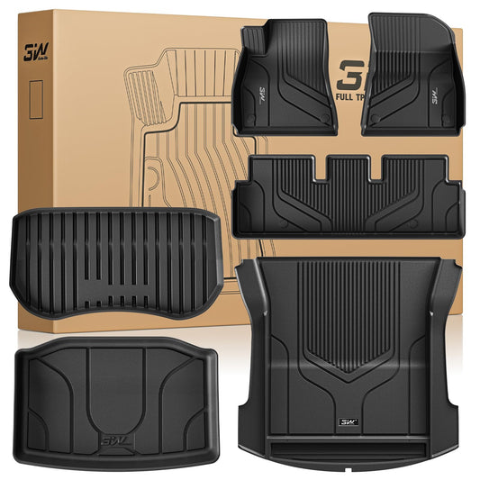 3W Tesla Model 3 floor mats front view showing precise fit and coverage