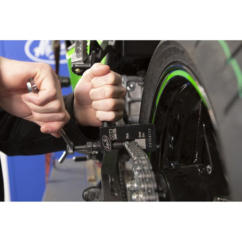 Sturdy all-steel Motion Pro PBR tool with adjustable anvil for chain work