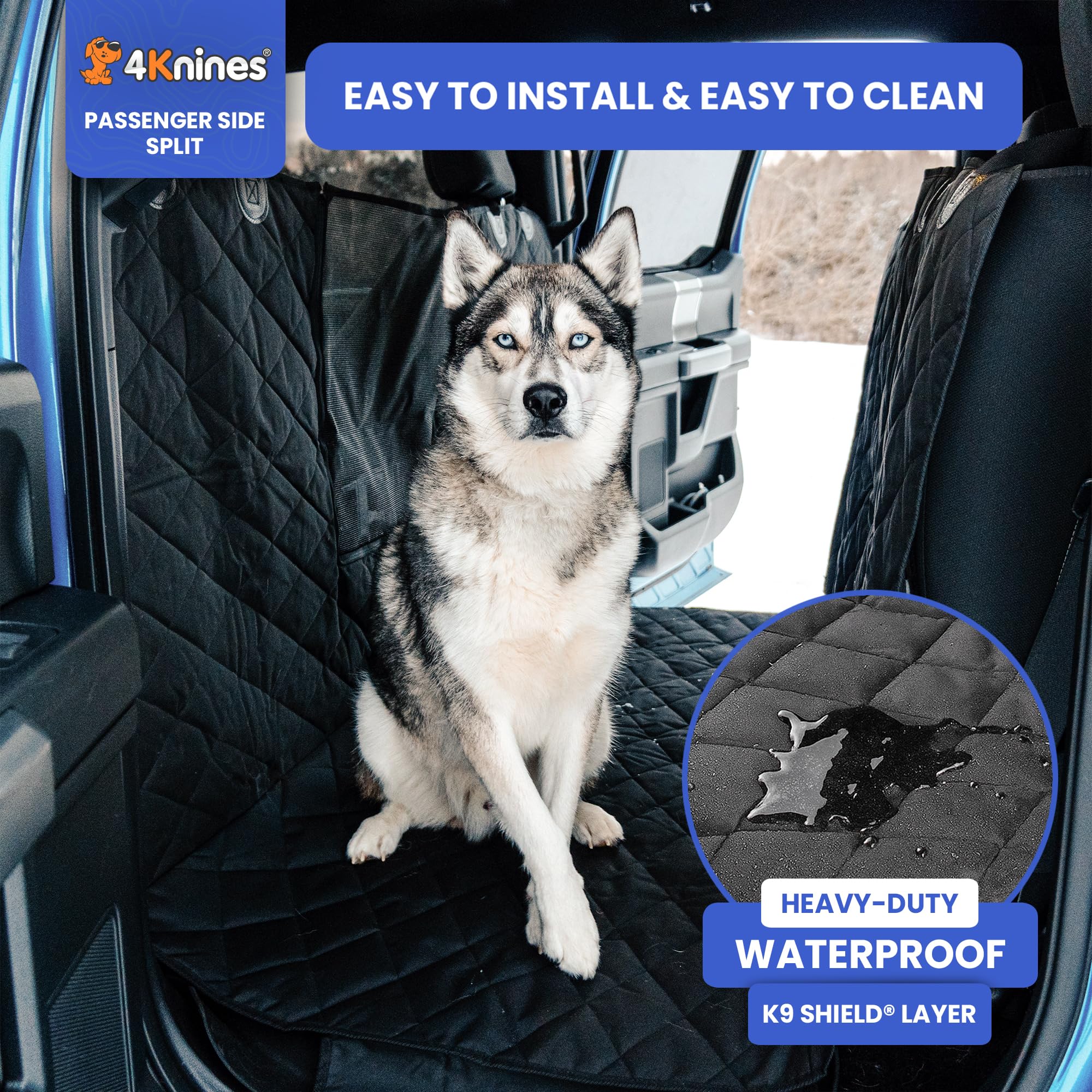 4Knines dog floor hammock 60/40 folded-seat platform enables easy access