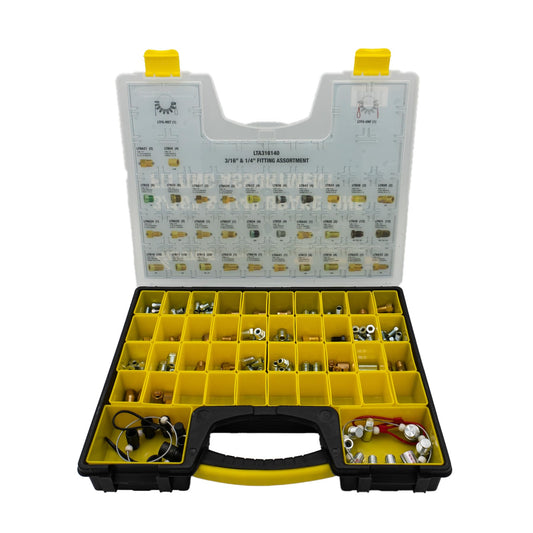 4LIFETIMELINES premium brake line kit tray packaging keeps parts organized for quick repairs.