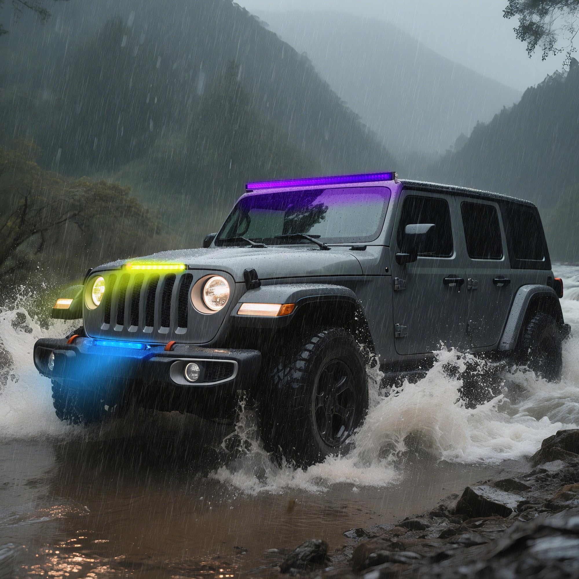 4WDKING IP68/IP69K LED bar installation showcasing rugged sealing