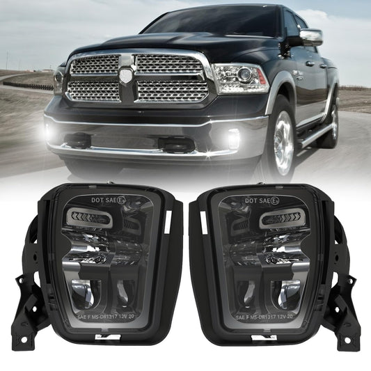 4X4FLSTC LED fog lights front-assembly for Dodge Ram 1500, OEM replacement improving night visibility