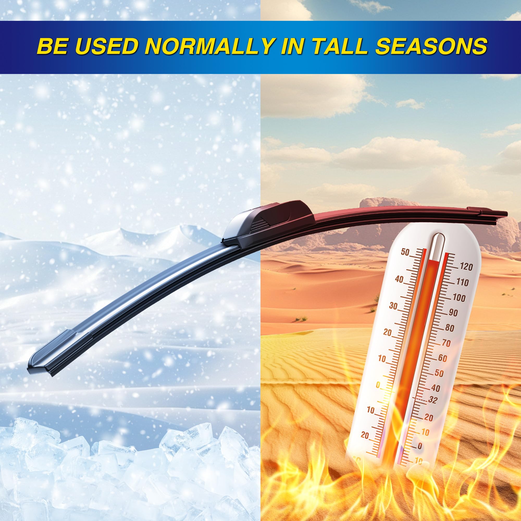 5 PLUS memory-spring blades adapt to windshield curvature for thorough cleaning