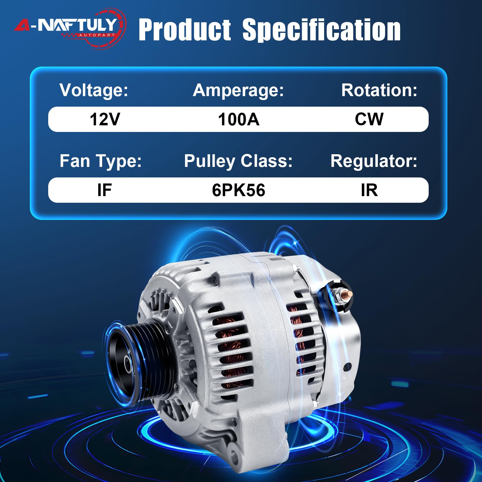 A-NAFTULY rotor-stator assembly 1022110610 close-up for reliable charging.