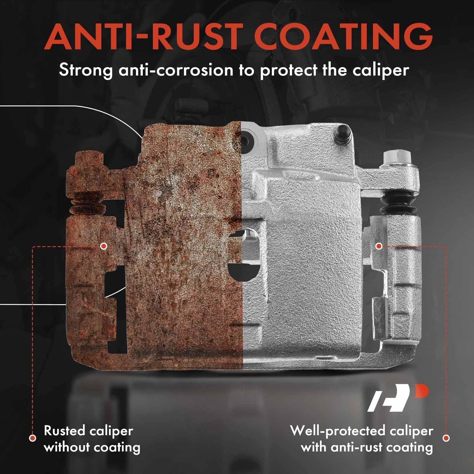 A-Premium brake caliper in box highlights a complete 2-piece set for front and rear.