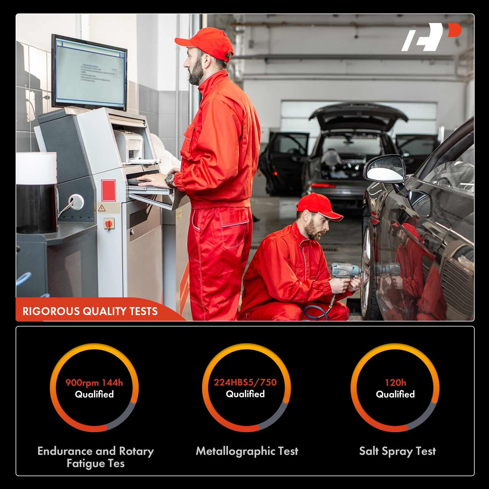 A-Premium wheel bearing hub closeup shows robust steel construction.