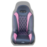 AAAA Aces Racing UTV junior seat pink front view enhances child comfort on rough trails.