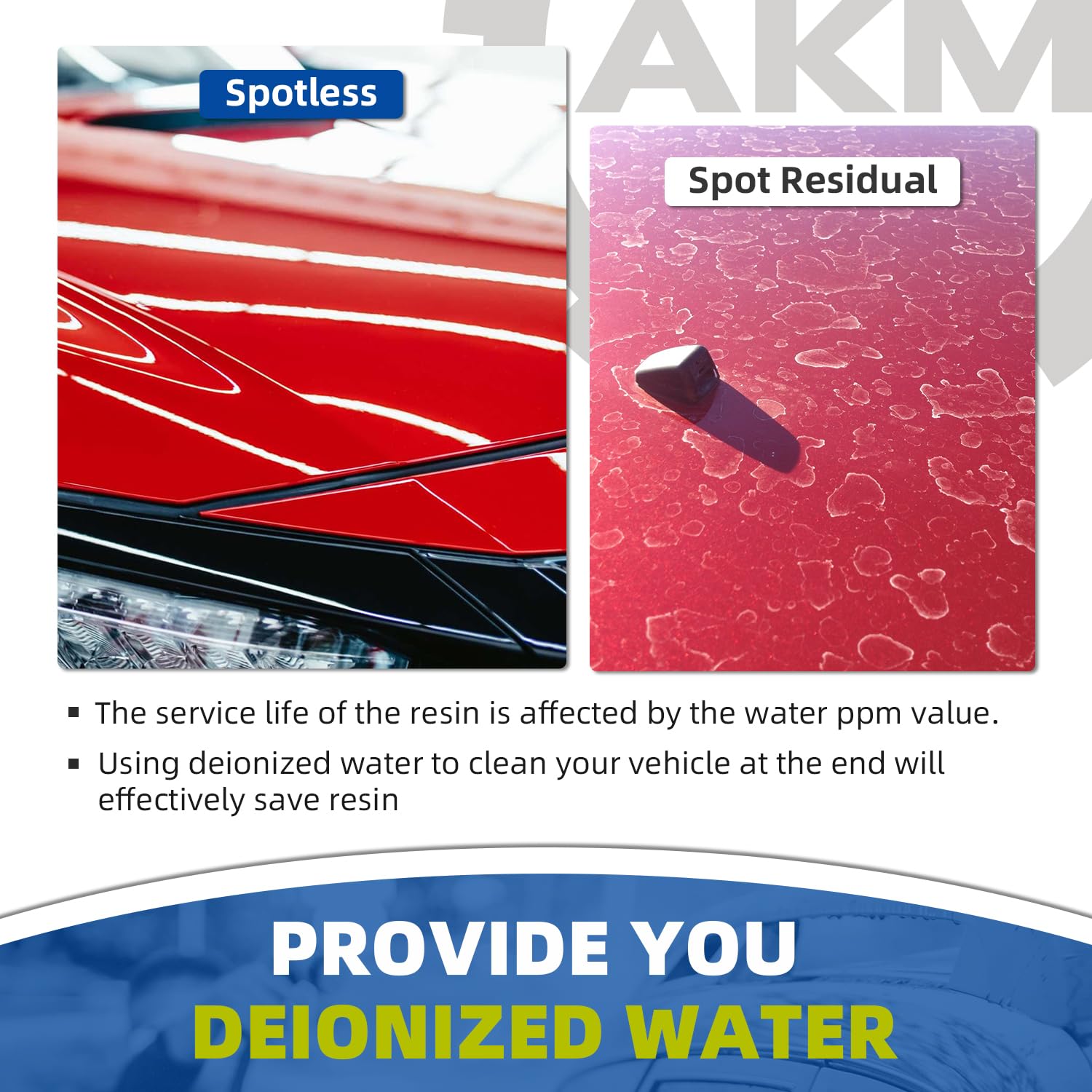 AKM resin refill packs enable ongoing use without disposing the system.
