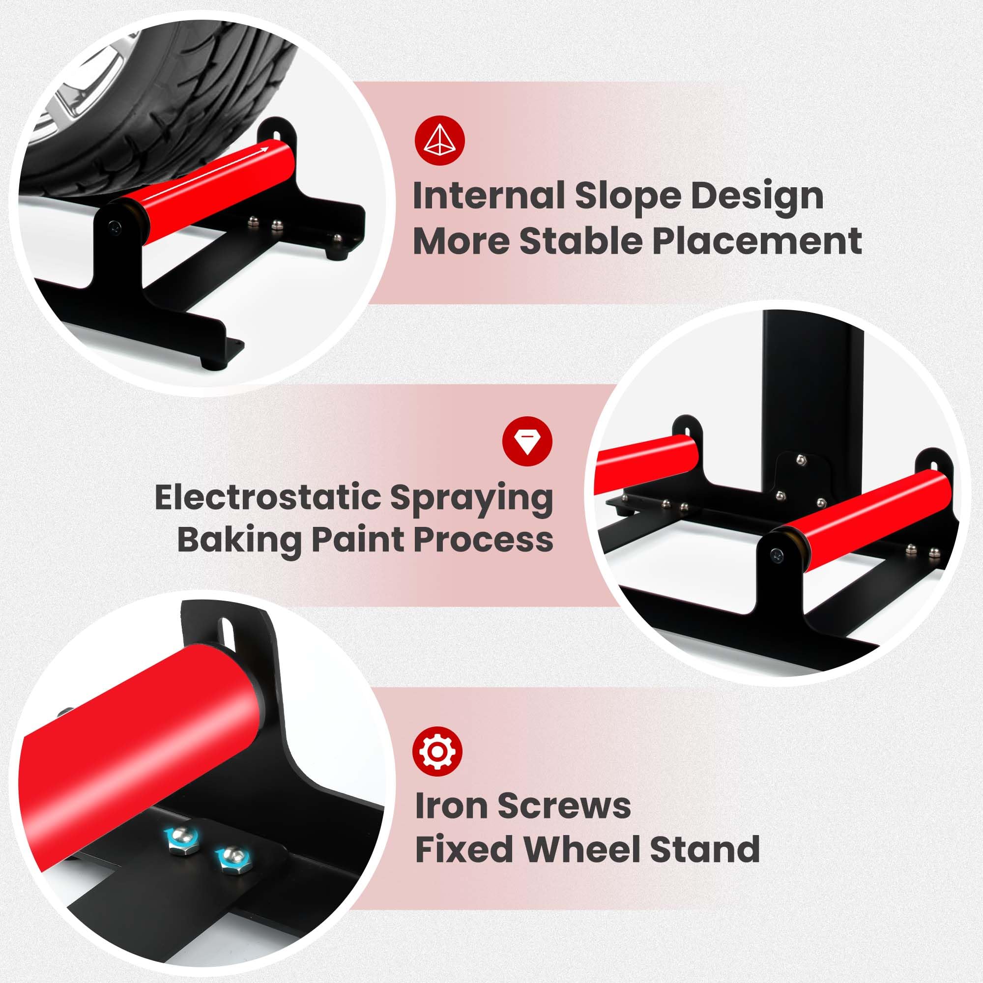 ALL4DETAIL 360° Rolling Wheel Stand in-use demonstrates full wheel access and rotation