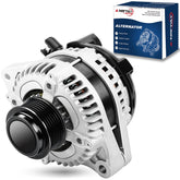 A-NAFTULY 11573N front view showing compact high-output alternator for Honda models.