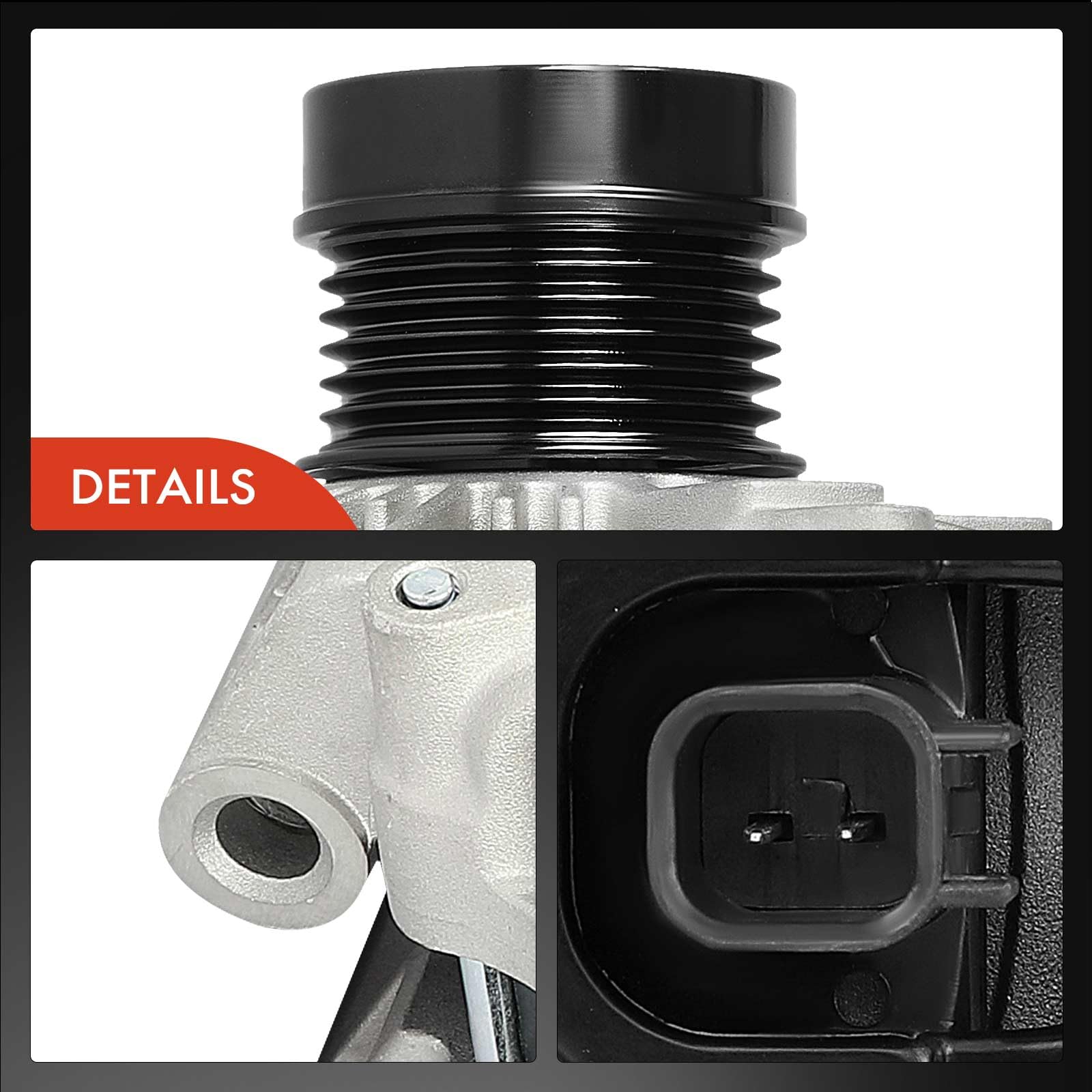 A-Premium alternator installed in a vehicle, dashboard-ready electrical support.