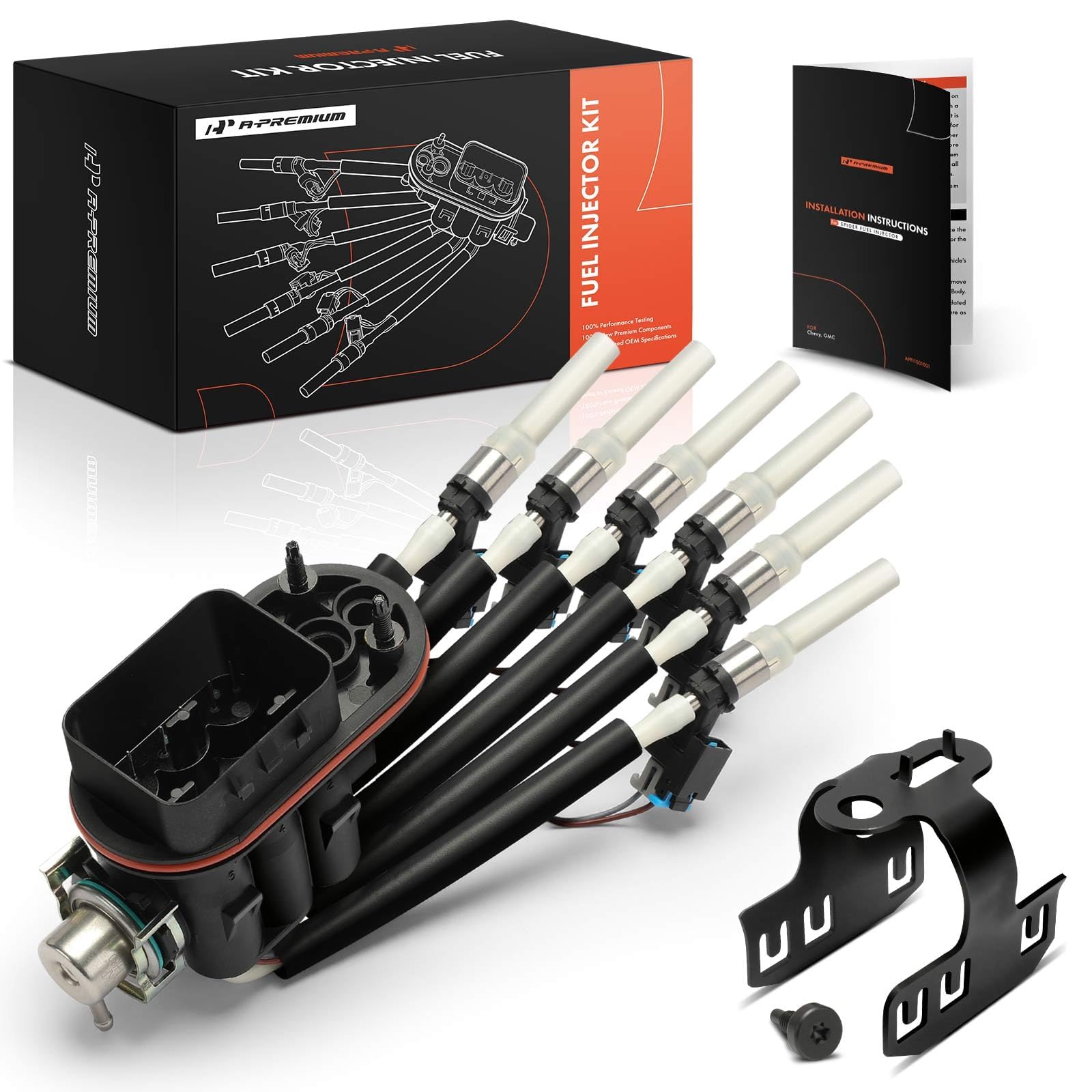 A-Premium fuel injector assembly with bracket ensures easy installation and reliable fuel delivery.