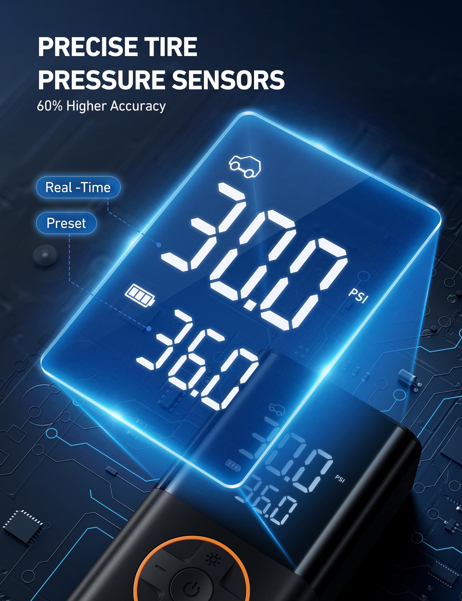 AstroAI L7 reaches up to 150 PSI for cars and bikes for faster inflations.