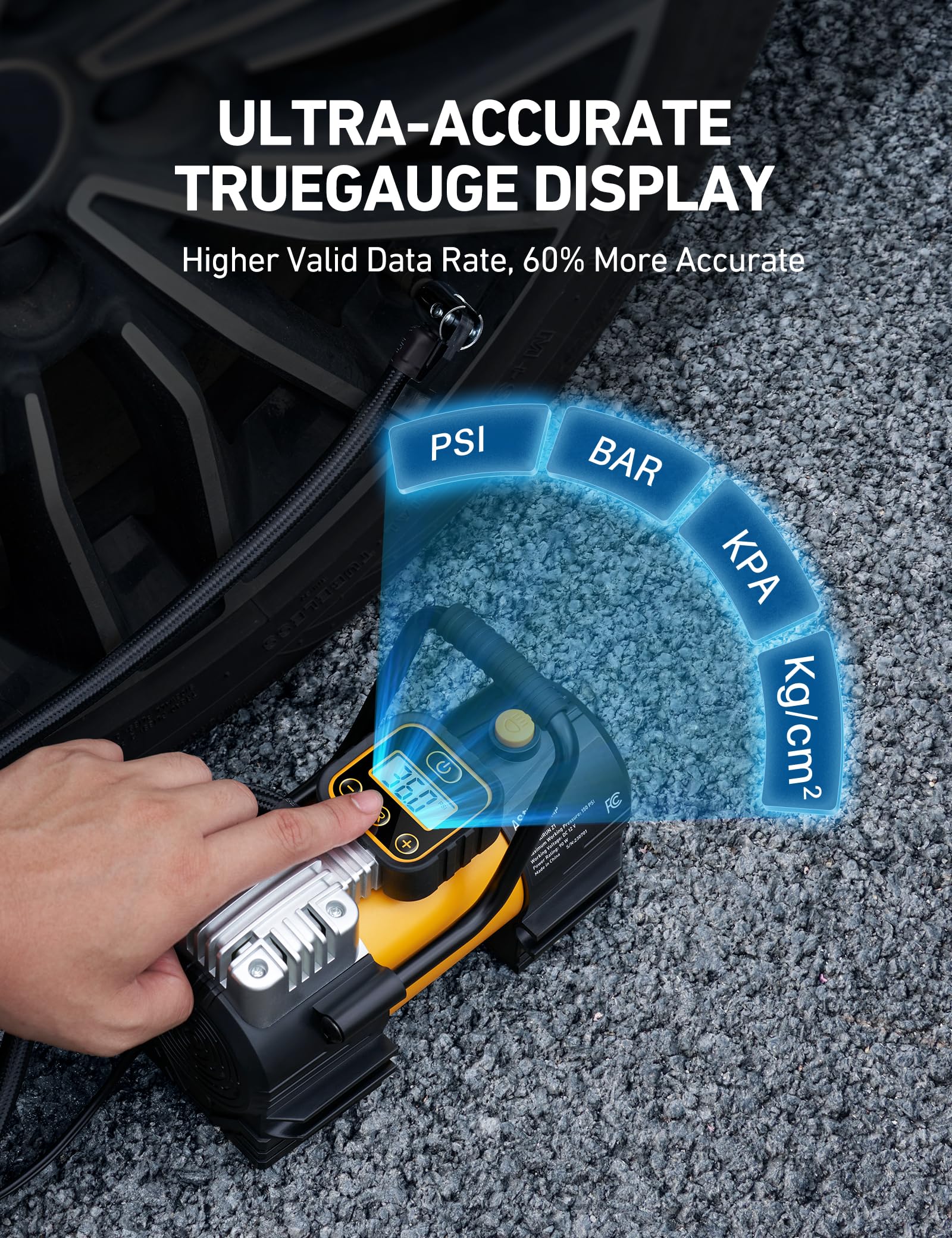 AstroAI tire inflator includes fuse and adapters for immediate setup.