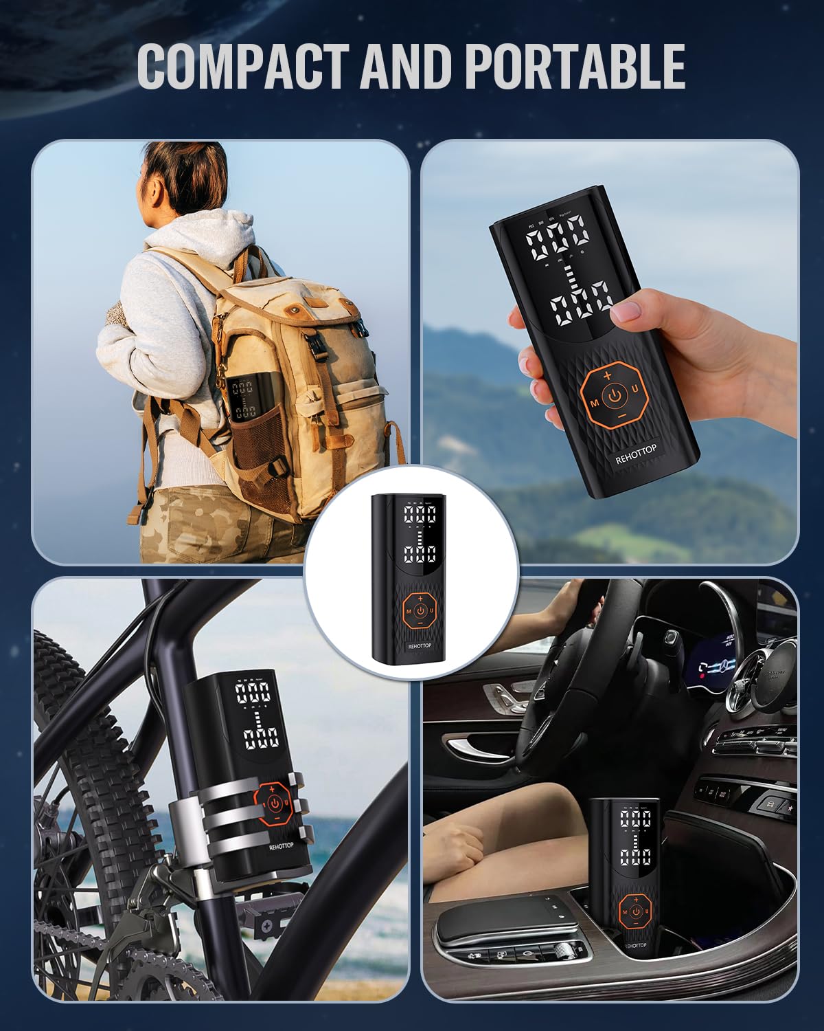 REHOTTOP compact storage case keeps the pump ready in the trunk