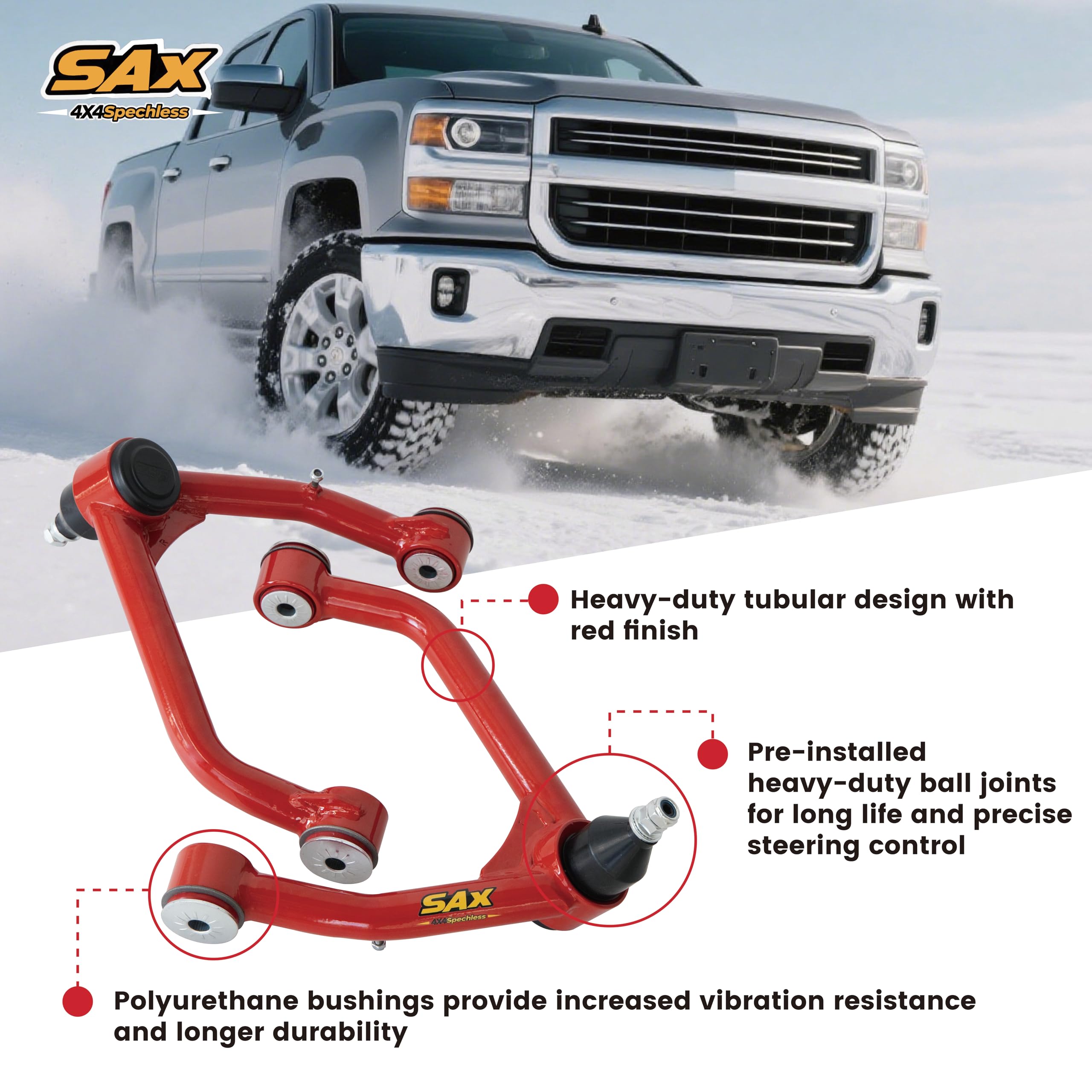 SAX 4X4speechless bolt-on install requires no cutting or welding.