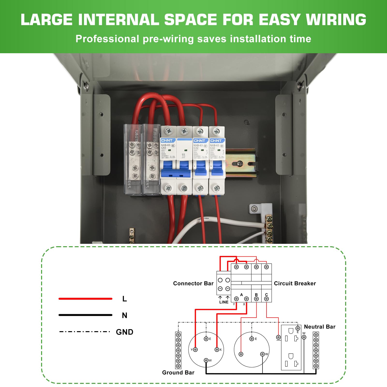 Umaogus RV outlet box lid open shows easy wire access for maintenance.