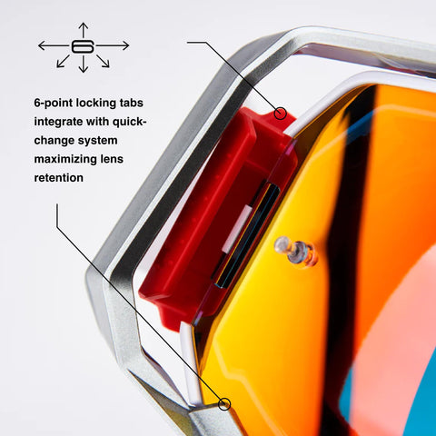 100% ARMEGA goggles force air ports promoting airflow and humidity control.