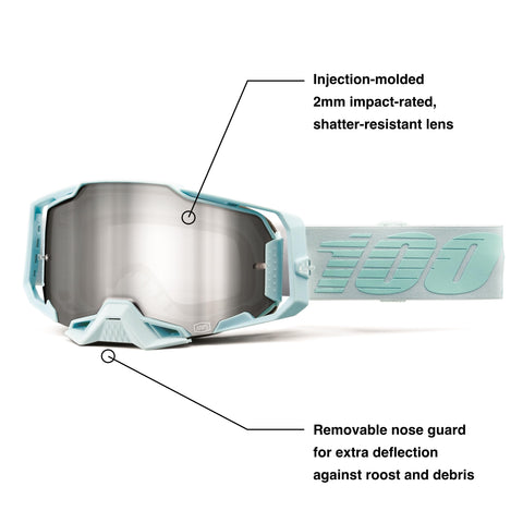 100% ARMEGA goggles strap closeup showing silicone bead for secure fit.