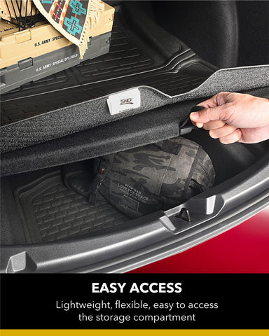 3D MAXpider Kagu cargo liner Tesla Model 3 Highland rear view shows trunk coverage