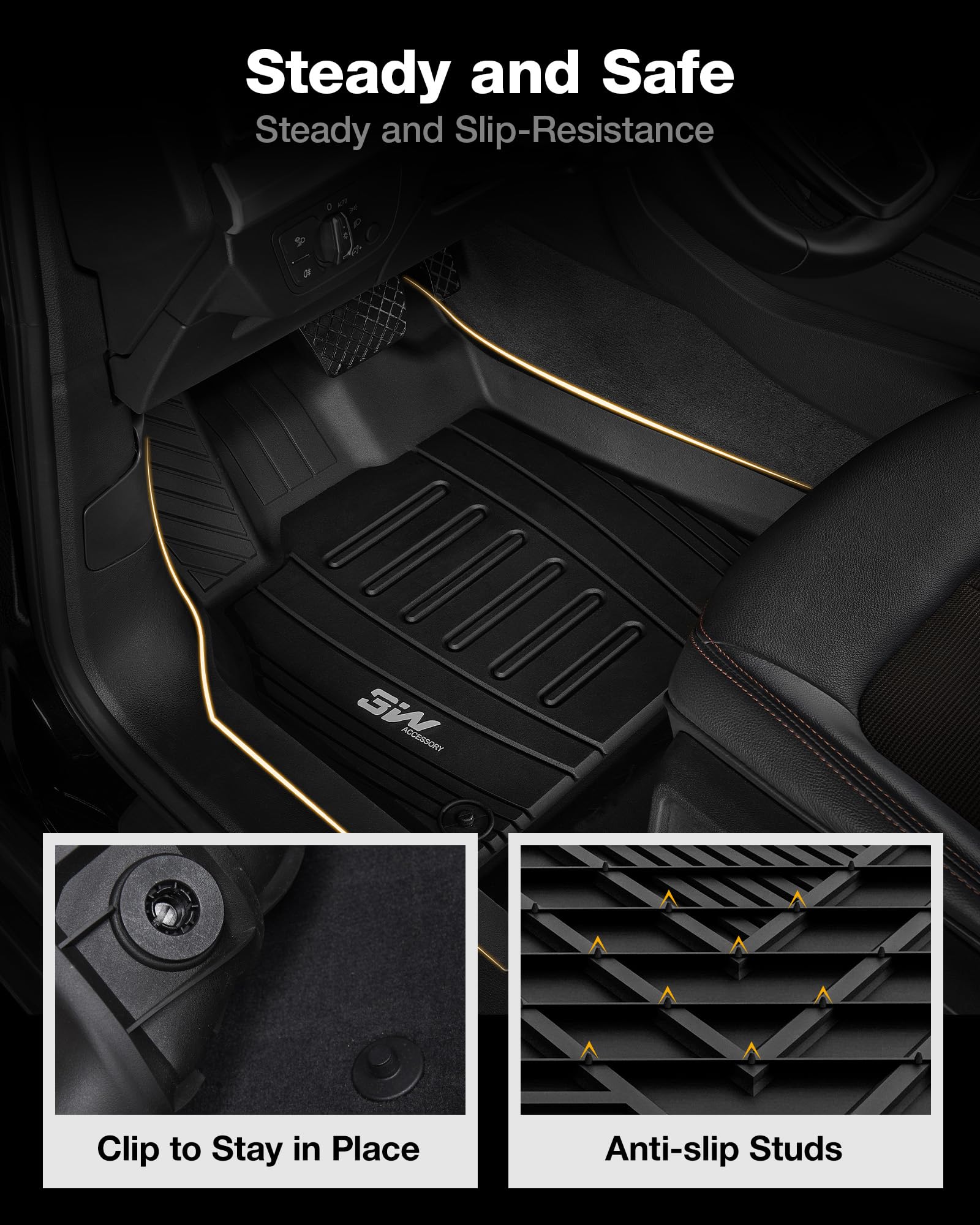 3W Audi Q5 edge-to-edge fit covers all footwells.