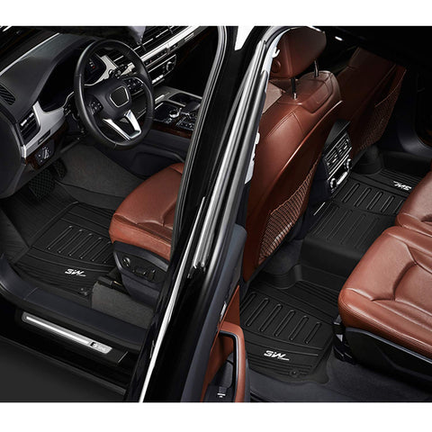 3W Audi Q5 cargo area liner close-up shows durable TPE material.