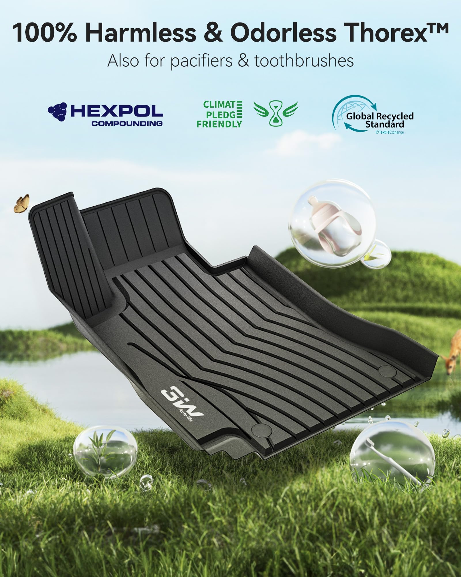 3W Floor mats in black color complement interior