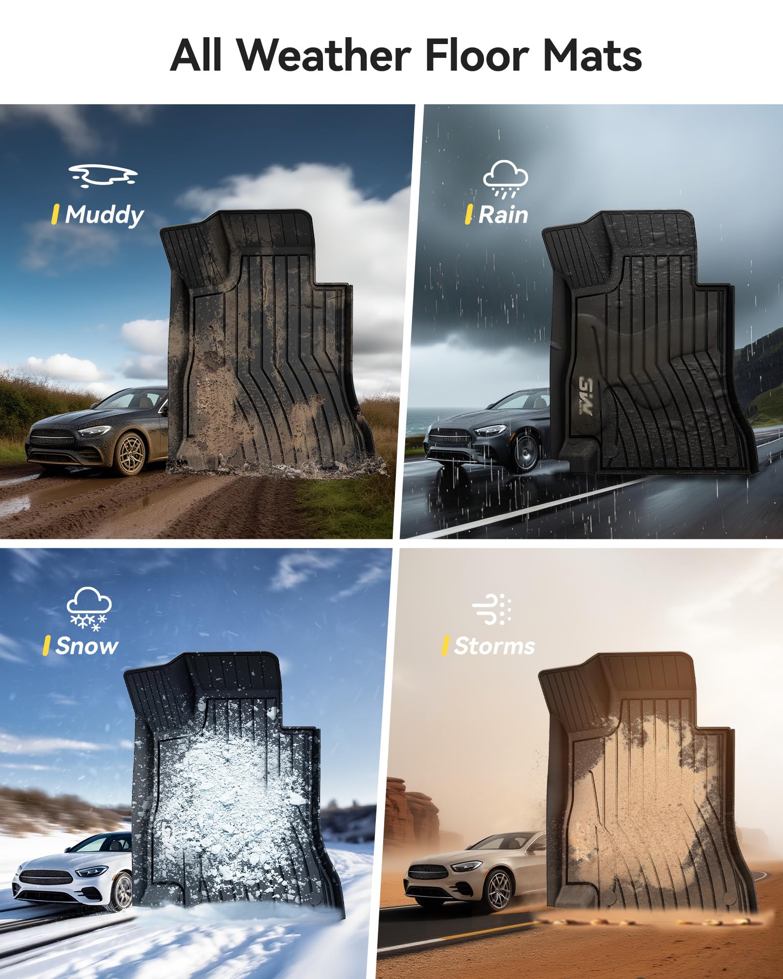 3W Benz E-Class mat set is odorless and non-toxic