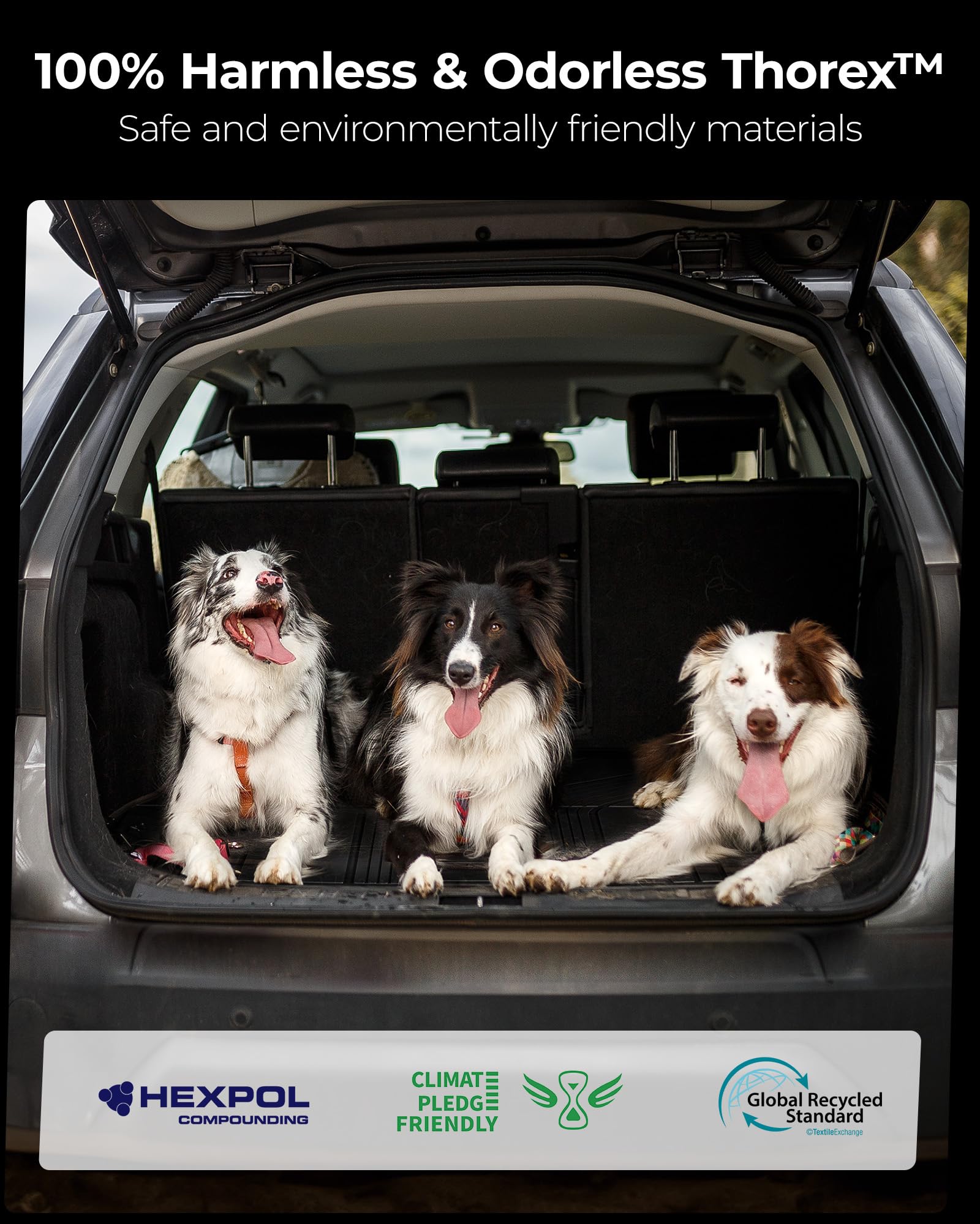 3W Cargo Liner anti-slip nails keep mats in place for safer driving.