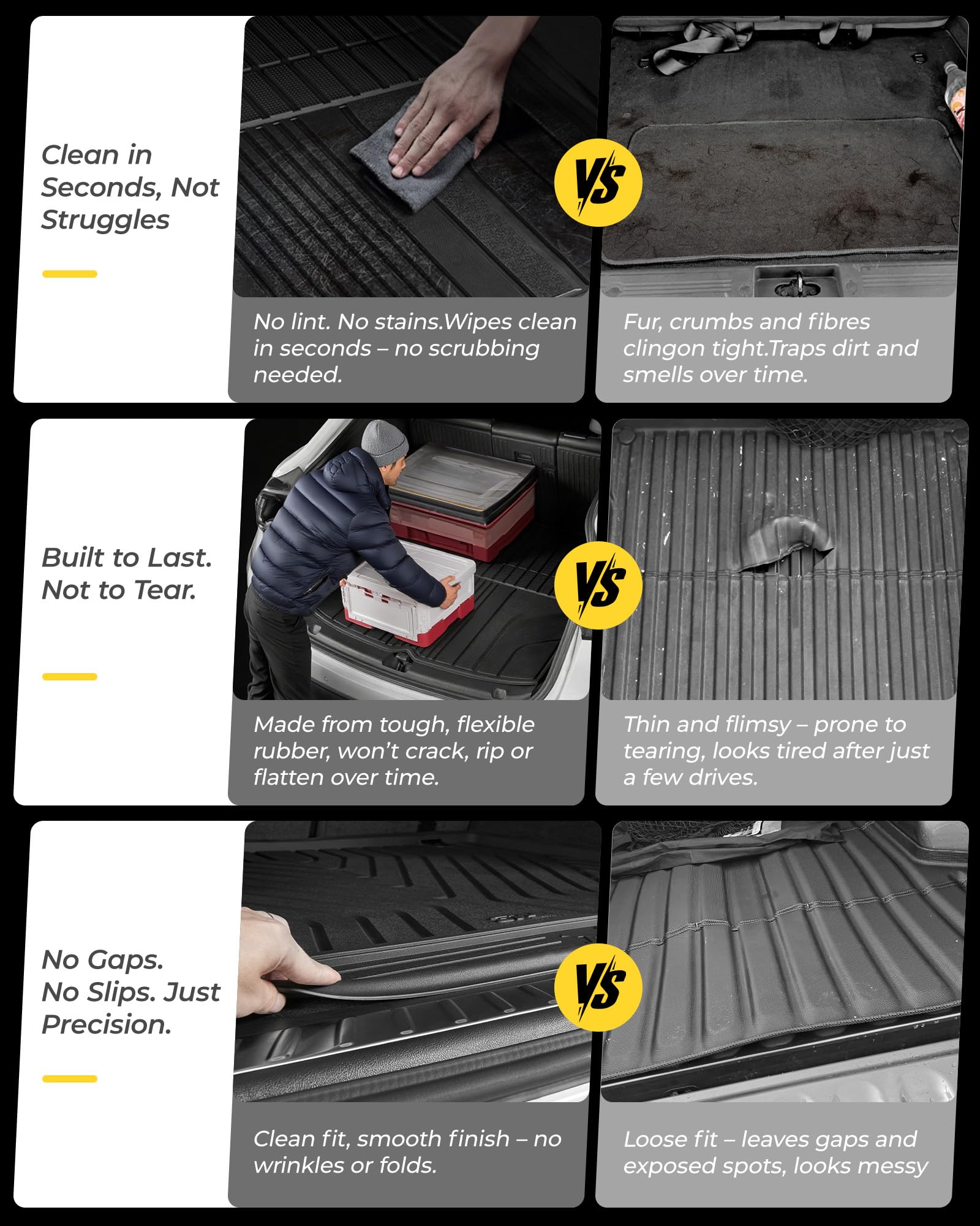 3W Cargo Liner designed for Tesla Model X with seamless factory-like look.