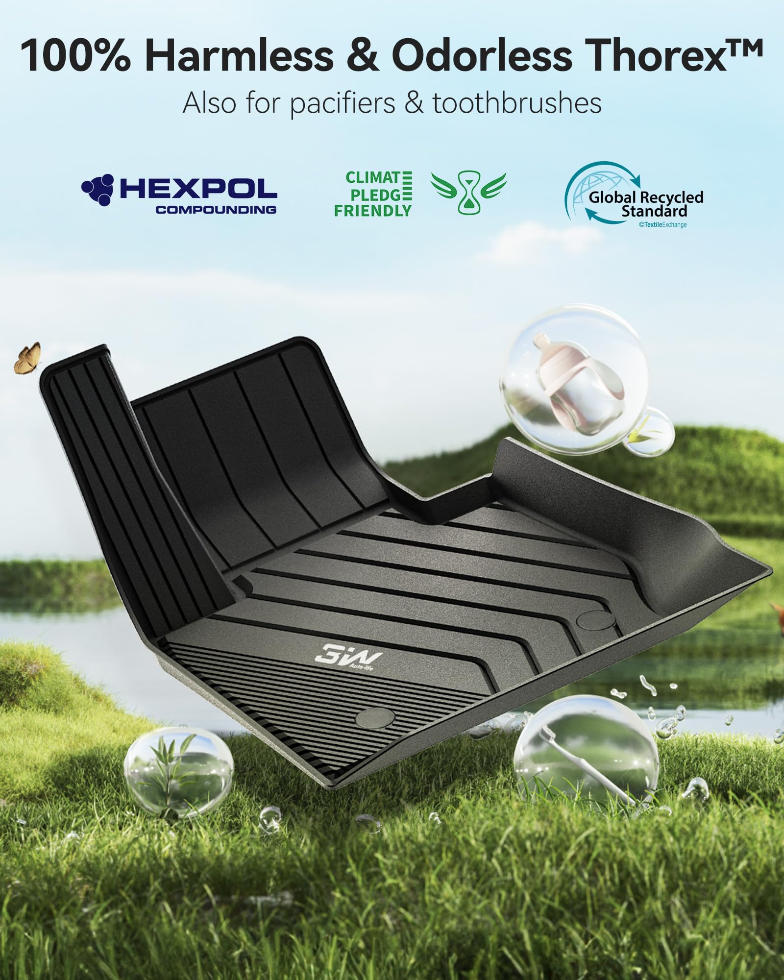 Anti-slip design of 3W floor mats for BMW X3/X4