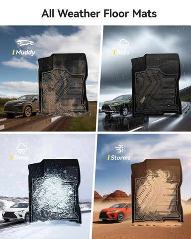 Easy-to-clean 3W Lexus NX floor mats remove dirt with a quick rinse