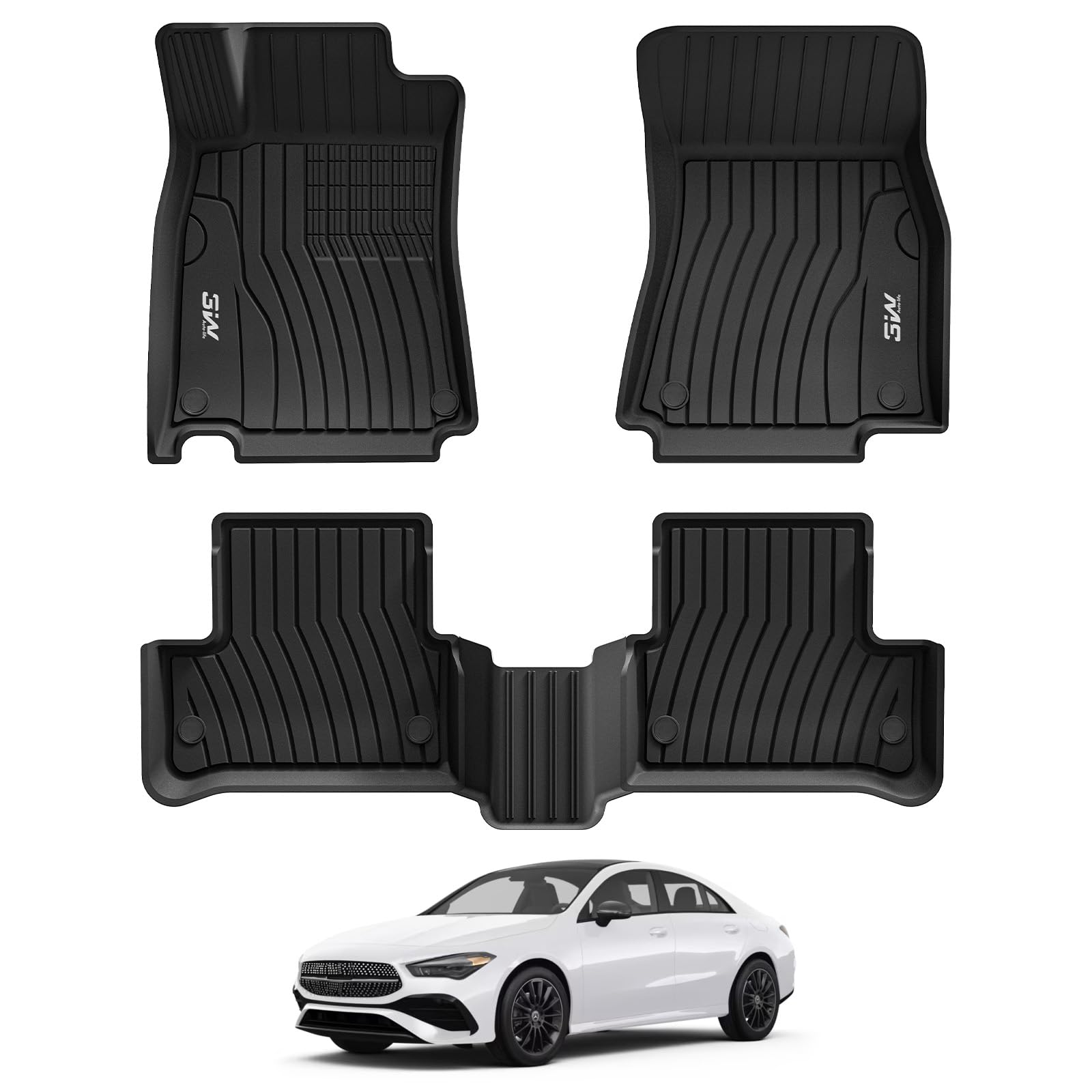 3W Mercedes CLA front driver floor mat with precise fit and protection