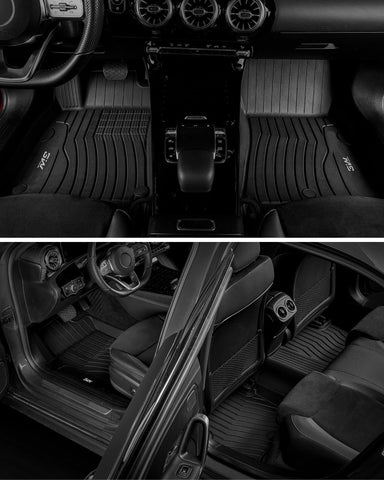 3W Mercedes CLA rear floor mat provides full second-row coverage