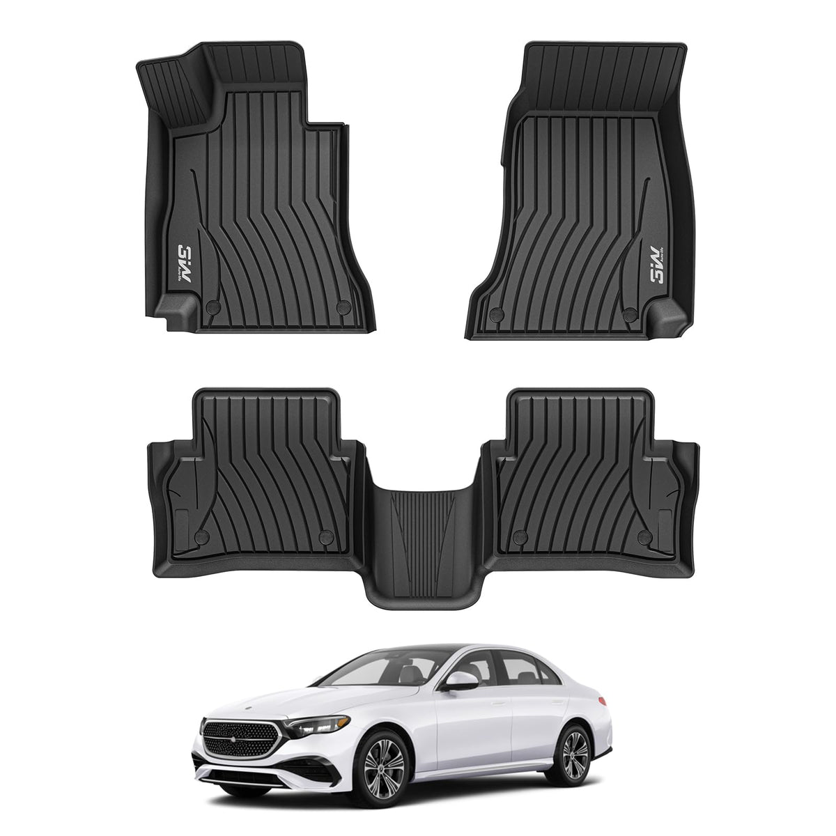 3W Mercedes E-Class floor mats edge-to-edge protection for full coverage