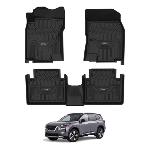 3W Nissan Rogue edge-to-edge floor mats provide full coverage