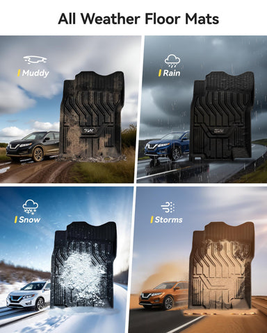 3W Nissan Rogue floor mats waterproof surface in wet conditions