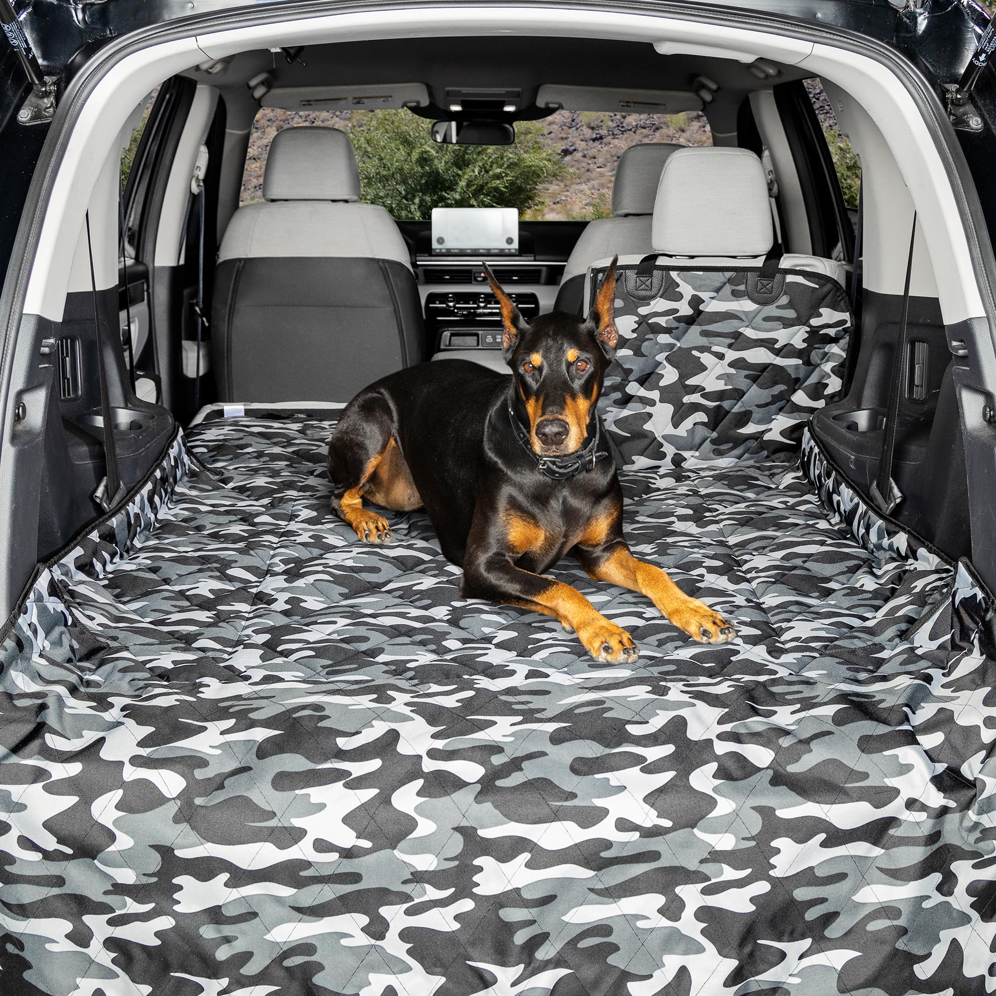 4Knines Split Cargo Liner for SUV with split bench shows secure fit and stability