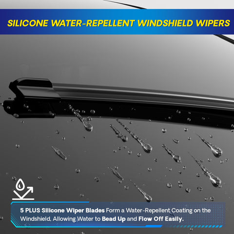 5 PLUS silicone wipers 12-inch rear blade keeps rear window clean