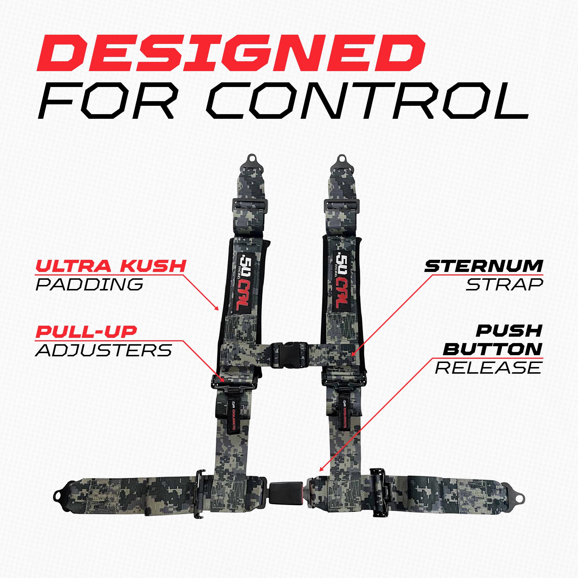 Bucket seat compatibility with 50 Caliber Racing 4 Point Harness